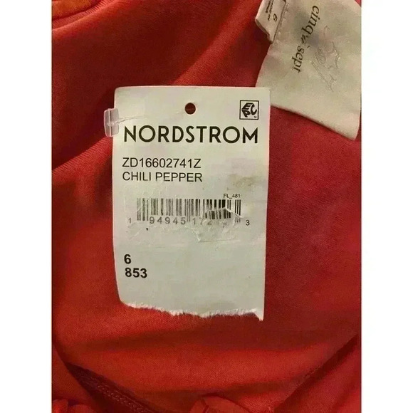 NWT Cinq à Sept Delia Sleeveless Faux Wrap Dress Women's 6 Red Chili Peppers - Picture 15 of 15